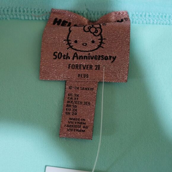 Forever 21 X Hello Kitty Blue Tube Crop Top Plus Size 3X - Picture 6 of 10